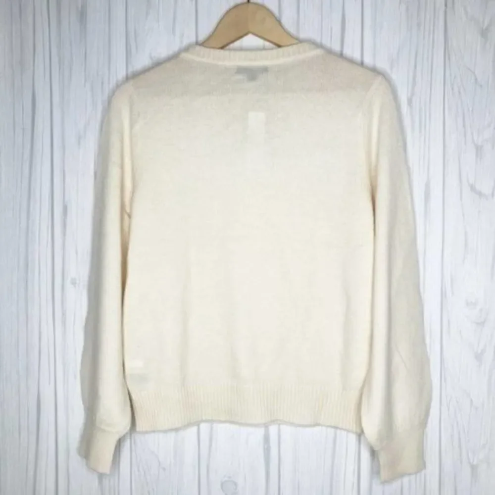 J. CREW Crewneck Sweater with Jeweled Buttons